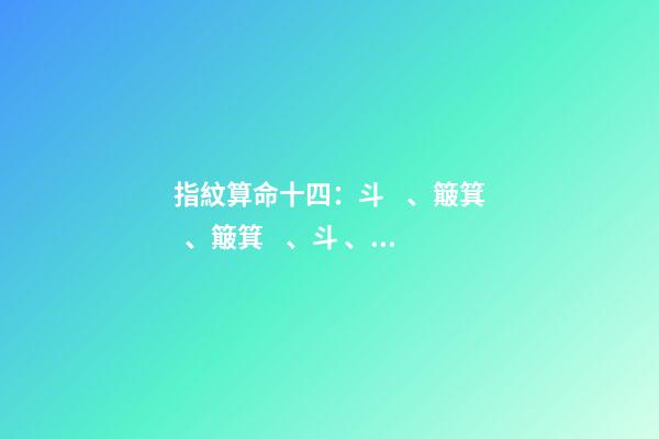 指紋算命十四：斗、簸箕、簸箕、斗、簸箕